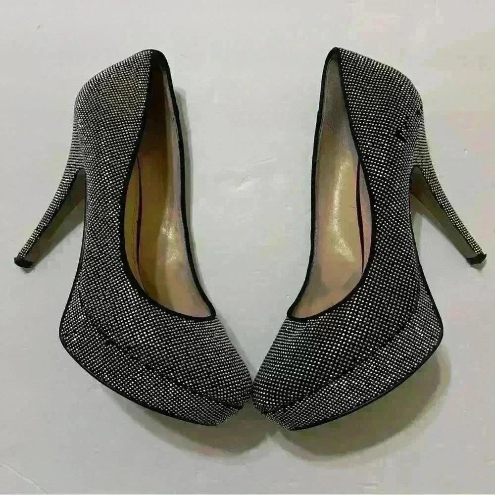 Enzo Angiolini Women Silver Elegant Metallic Platform Pump Heels 10M - Picture 2 of 12